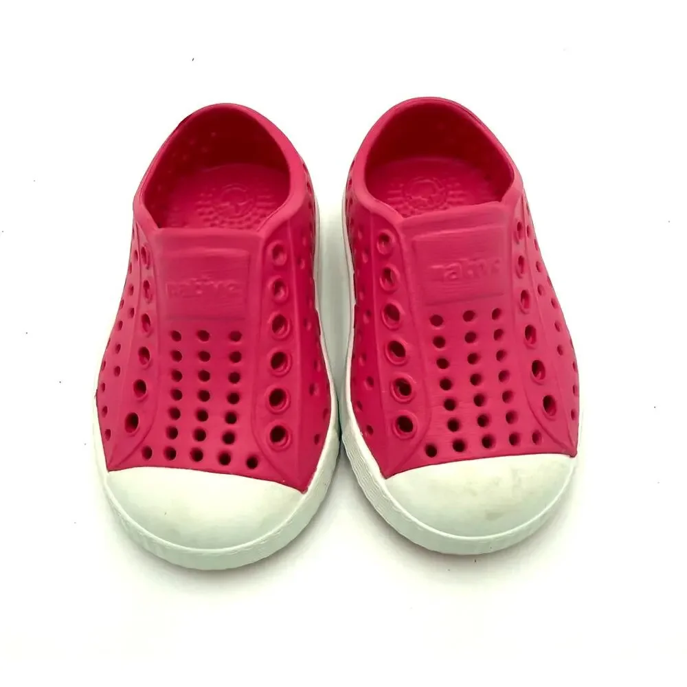 Native Jefferson Child Shoes - Hollywood Pink/Shell White - c4 (toddler 4)